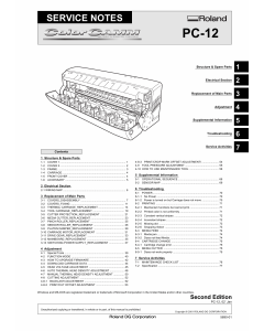 Roland ColorCAMM PC 12 Service Notes Manual
