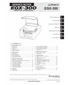 Roland EGX 300 Service Notes Manual