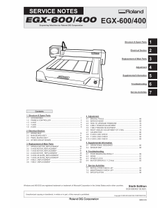 Roland EGX 600 400 Service Notes Manual