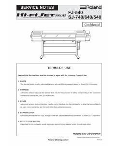 Roland Hi-Fi-JET-Pro2 SJ 740 640 540 FJ-540 Service Notes Manual