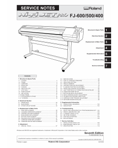 Roland Hi-Fi-JET-Pro FJ 600 500 400 Service Notes Manual