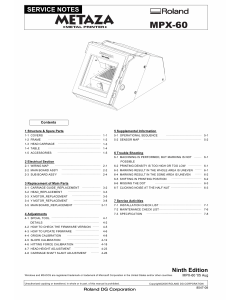 Roland METAZA MPX 60 Service Notes Manual