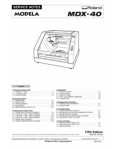 Roland MODELA MDX40 Service Notes Manual