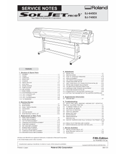 Roland SOLJET-Pro2V SJ 745EX 645EX Service Notes Manual