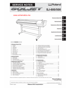 Roland SOLJET SJ 600 500 Service Notes Manual