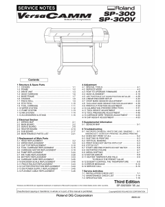 Roland VersaCAMM SP 300 300V Service Notes Manual