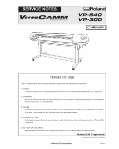 Roland VersaCAMM VP 540 300 Service Notes Manual