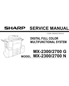 SHARP MX 2300 2700 N G Service Manual