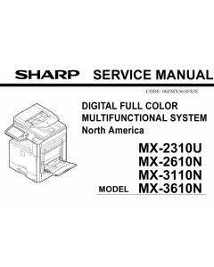 SHARP MX 2310U 2610N 3110N 3610N Service Manual