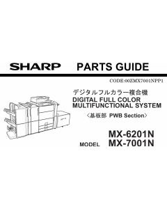 SHARP MX 6201 7001 N Parts Guide Manual