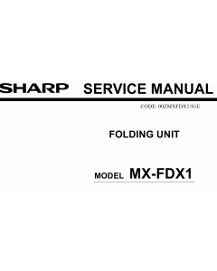 SHARP MX FDX1 Service Manual