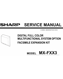 SHARP MX FXX3 Service Manual
