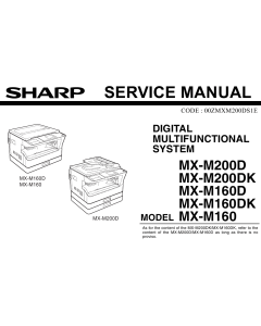 SHARP MX M160 M200 D DK Service Manual