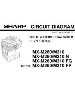 SHARP MX M260 M310 N FG FP Circuit Diagrams