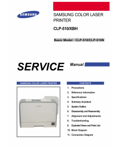 Samsung Color-Laser-Printer CLP-510 510N Parts and Service Manual