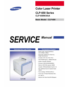 Samsung Color-Laser-Printer CLP-650 650N Parts and Service Manual