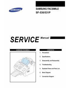Samsung FACXIMILE SF-530 531P Parts and Service Manual