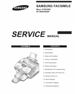 Samsung FACXIMILE SF-5800 5800P Msys-5150 5200 Parts and Service Manual