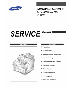 Samsung FACXIMILE SF-6800 Msys-6800 6750 Parts and Service Manual