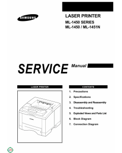 Samsung Laser-Printer ML-1450 1451N Parts and Service Manual