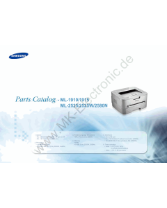 Samsung Laser-Printer ML-1910 1915 2525 2525W 2580N Parts Manual