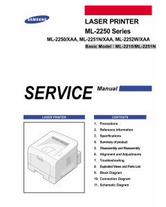 Samsung Laser-Printer ML-2250 2251N 2252W Parts and Service Manual