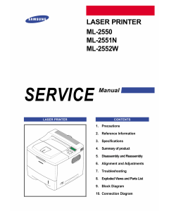 Samsung Laser-Printer ML-2550 2551N 2552W Parts and Service Manual