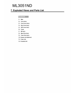 Samsung Laser-Printer ML-3051ND Parts Manual