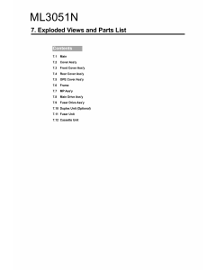 Samsung Laser-Printer ML-3051N Parts Manual