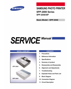 Samsung Photo-Printer SPP-2000 2040 Parts and Service Manual