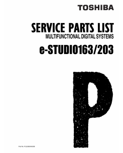 TOSHIBA e-STUDIO 163 203 Parts List Manual