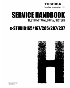 TOSHIBA e-STUDIO 165 167 205 207 237 Service Manual