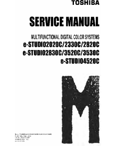 TOSHIBA e-STUDIO 2020c 2320c 2820c 2830c 3520c 3530c 4520c Service Manual