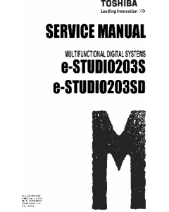 TOSHIBA e-STUDIO 203S 203SD Service Manual