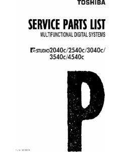 TOSHIBA e-STUDIO 2040c 2540c 3040c 3540c 4540c Parts List Manual