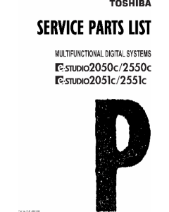 TOSHIBA e-STUDIO 2050c 2051c 2550c 2551c Parts List Manual