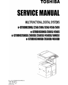 TOSHIBA e-STUDIO 206L 256 306 356 456 506 S-SE Service Manual