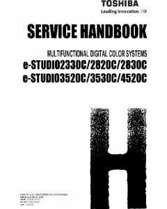 TOSHIBA e-STUDIO 2330C 2820C 2830C 3520C 3530C 4520C Service Handbook