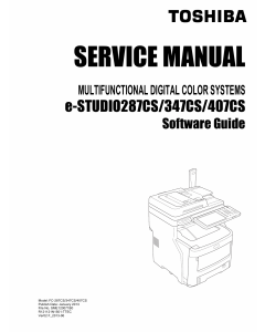 TOSHIBA e-STUDIO 287CS 347CS 407CS Software Service Manual