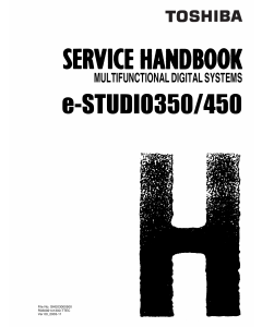 TOSHIBA e-STUDIO 350 450 Service Handbook