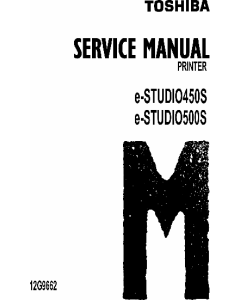 TOSHIBA e-STUDIO 450S 500S Service Manual