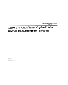 Xerox Copier 212 214 Parts List and Service Manual