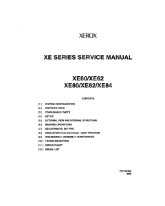 Xerox Copier XE60 62 80 82 84 Parts List and Service Manual