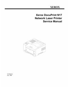 Xerox DocuPrint N17 Parts List and Service Manual