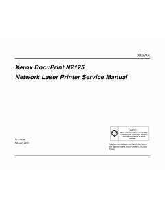 Xerox DocuPrint N2125 Service Manual