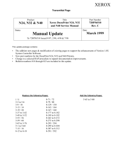 Xerox DocuPrint N24 N32 N40 Parts List and Service Manual