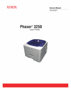 Xerox Phaser 3250 Parts List and Service Manual