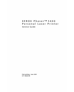 Xerox Phaser 3400 Parts List and Service Manual