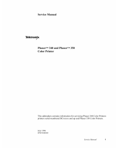 Xerox Phaser 340 350 Parts List and Service Manual
