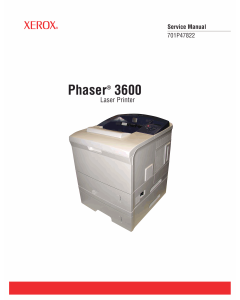 Xerox Phaser 3600 Parts List and Service Manual